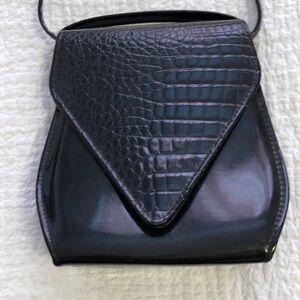 Vintage Lyrella black patent leather bag.